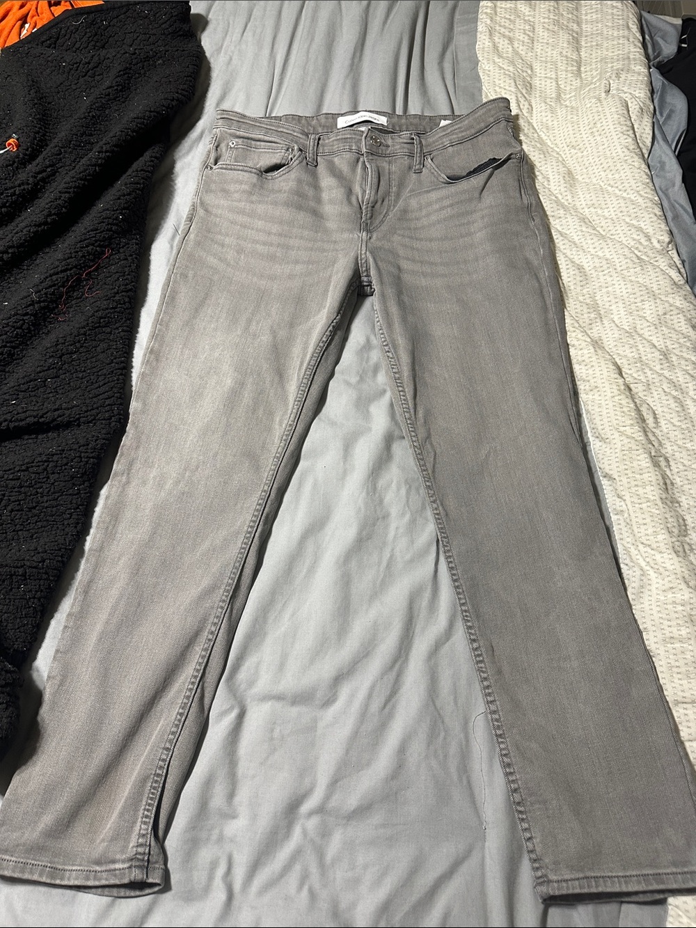 Calvin Klein Jeans Light Gray Denim Waistband with Label